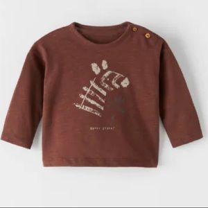 Zara Baby Zebra Long Sleeve Tee NWT